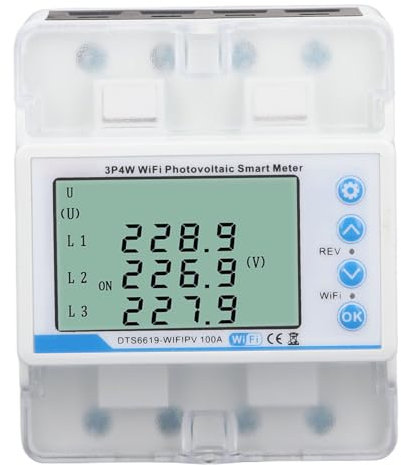 Contatore di Energia Intelligente WIFI, Contatore Intelligente Fotovoltaico 3P 4W Interruttore Per Monitoraggio Energia Intelligente, 60-300 V 100a Misurazione Bidirezionale Dispositivo di Protezione