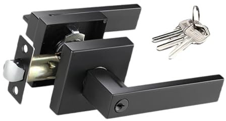 Genérico Manija De Puerta Con Cerradura, Pomo Con Cerradura Y Llave, Pomo De Puerta De Entrada De 3 Barras, Pestillo De Hardware Para El Hogar, Recámara, Cocina, Oficina