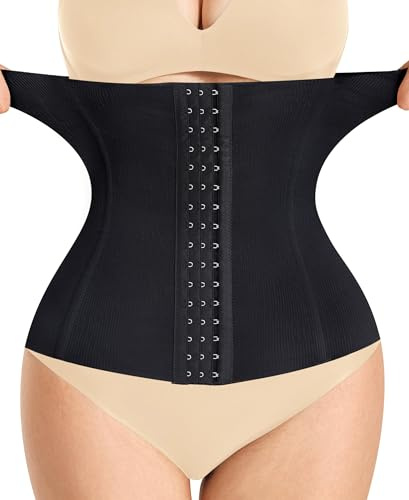 Junlan Women Waist Trainer Corset Shapewear Tummy Control Body Shaper Slimming Girdles Underwear (Black, 3XL)