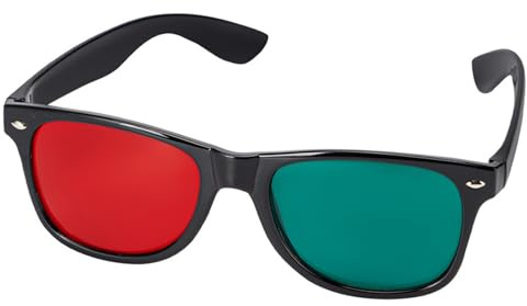 CNAFGBGG 1PC 3D Glasses, Black Frame Red Green 3D Viewing Glasses for Dimensional Anaglyph TV Movie DVD Game and Amblyopia Training Eyeglasses