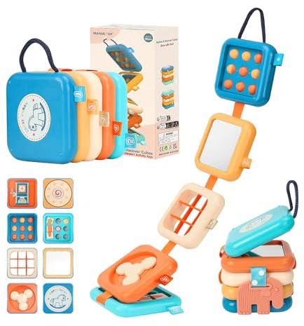 YINGZHIXING Toddler Busy Cube - Montessori Travel Toy for 1-3 Year Old