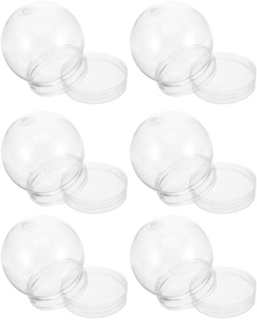 6 Pack Empty Snow Globes for DIY Crafts, PET 150ml Bottles