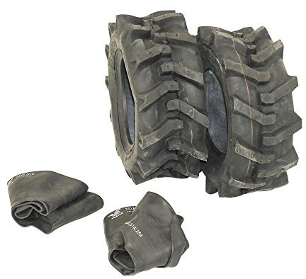 2 x Pneus 16 x 6,5–8 et 2 x Chambres à air pour Tracteur-tondeuse, Pneus à crampons neufs.