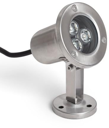 LEDKIA LIGHTING Faretto LED Sommergibile 3W RGB 12V DC da Superficie Inox RGB