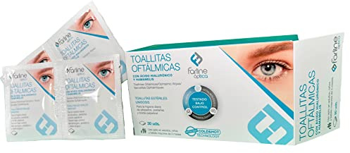 Farline Ophthalmic Wipes, 30 Count, Sensitive Skin, Eye Care, Daily Eyelid and Eyelash Cleaning