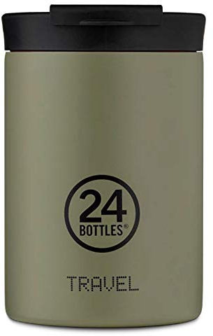 24BOTTLES Tasse de voyage thermique | Tasse isotherme en acier inoxydable sans BPA | 12 heures froides 6 heures chaudes | Travel Tumbler | Design italien original (Sage, 350 ml)