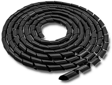 Qoltec - Organizador de Cables (20 mm x 10 m), Color Negro