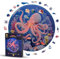 Holzpuzzle Erwachsene Und Kinder - Rundes HolzPuzzles Tiere 350 Teile - Erwachsen Holz Puzzle Ozean- Wooden Puzzle - Geburtstags Weihnachten Geschenke (Medium, Oktopus)