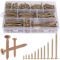 AMLOOPH 580pcs Wood Screws Assortment, M3 - M5 Long Self Tapping Screws For Wood, 16/20/25/30/35/40/45/50/60/80mm Assorted Screw Set Mixed, Drywall Concrete Screw With Plastic Box