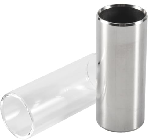 Pasuihcay 2 Pieces Glass Slide and Metal Slide for Guitar, Medium (6 cm)