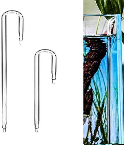 IAFVKAI 2x Glass U Shape Tube for Aquarium Air Pump Fish Tank Aquarium CO2 Diffuser Connect Tube