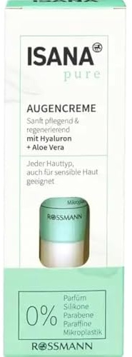 ISANA PURE Augencreme mit Hyaluron & Aloe Vera 15ml