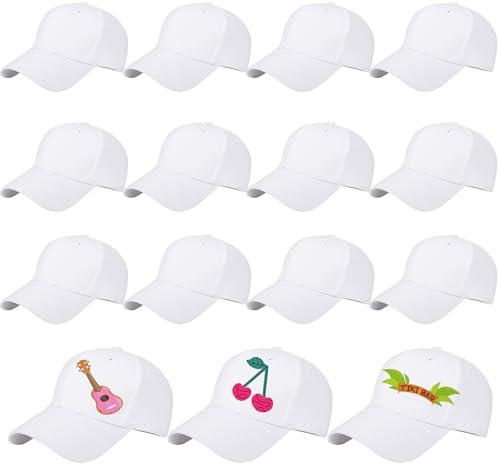 SGBETTER Child DIY White Baseball Caps Cotton Blank Baseball Hat Summer Ball Caps for Kids Boys Girls Outdoor Sports Running (15)