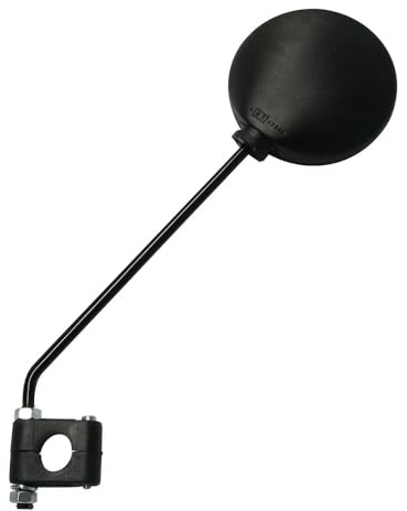 MVTEK Specchio tondo girevole. Specchietto bici con diametro 10cm e braccio 19cm. Specchietto per bicicletta con fascetta per lato destro o sinistro. Made in Italy. Specchio per bicicletta nero.