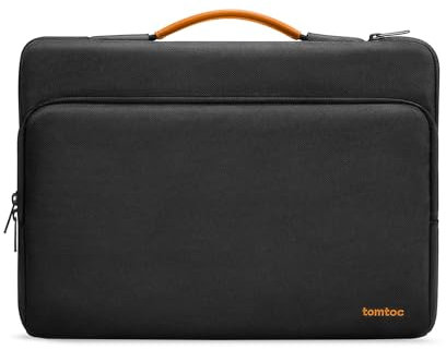 tomtoc Funda protectora de 360° para portátil Lenovo, HP, ASUS, Dell, Acer Ultrabook, resistente al agua, a prueba de golpes, con bolsillo para accesorios, Vivobook/Zenbook 14, color negro