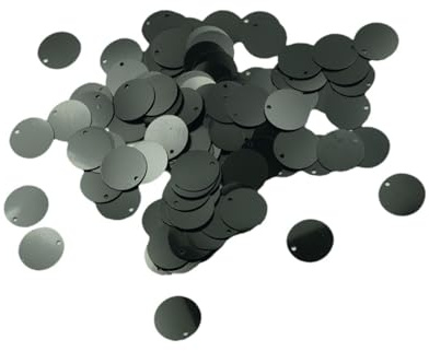 Oshhni 130 Piezas de Lentejuelas Sueltas Redondas de 16 mm Spangles de Lentejuelas Planas decoración de Paillettes para Joyas Que Hacen Ropa para el, Negro