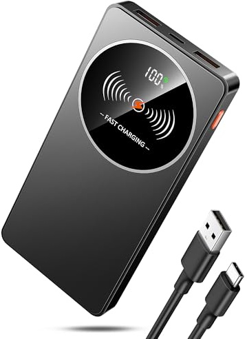 Power Bank 10000mAh, 22.5W Powerbank Ricarica Rapida, 3A Leggero Caricatore Portatile per iPhone 16 15 14 13 12 11 Samsung Xiaomi Android iOS, USB C Input & Output Pawer.Bank Portatile