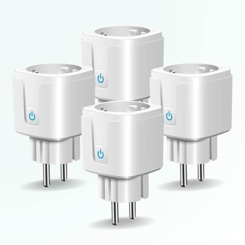 ZenGO Pack 4 Prise connectée WiFi, 20A Type E/F, Suivi de consommation, Contrôle à Distance, Compatible Alexa, Google Home, SmartLife et Tuya