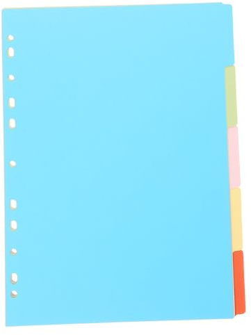 ABOOFAN 5 hojas Separadores de Cuadernos Unidades Divisores de Índice Perforados Marcadores de Páginas Desmontables para Organización de Documentos