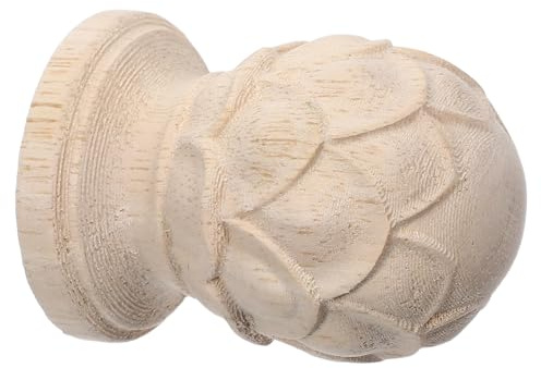 jojofuny Remates de Madera Decorativos y Fáciles de Instalar Estilo Europeo Forma de Piña para Postes de Cama y Barras de Cortina Hogar