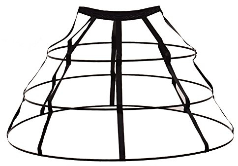GRACEART Triangular Miriñaque Aro Falda Cesto (Negro)