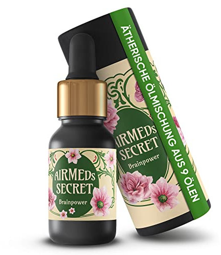 Airmed's Secret - Brainpower (15ml) | Steigert Gedächtnis, Konzentration, Lernleistung | Duftöl, Aroma Öl Diffuser, Ätherische Öle