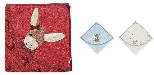 Sterntaler Kapuzenbadetuch 100x100 Emmily Schmetterlinge & Baby Handtuch Kapuze - Kapuzenhandtuch EMMI - Badeponcho- 100% Baumwolle, schnell trocknend - Badetuch mit Kapuze