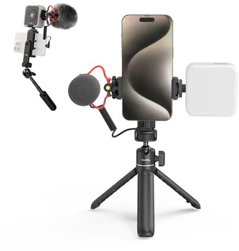 SMALLRIG VK-50 Vlogging Kit für iPhone, Content Creator Kit für YouTube und TikTok Starter, Videoaufzeichnungsausrüstung, mit Telefonstativ, Telefonhalterung, Licht und Richtmikrofon – 4369