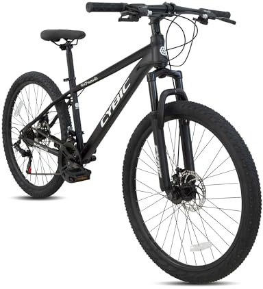 CYBIC Mountain Bike 26 Inch Wheels Cycling Bike, 21 Speed Mountain Bicycle with Dual Disc Brake, Comfort Saddle, MTB Bicycle with Suspension Fork