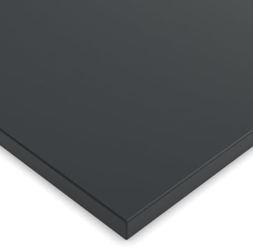 X57 Tischplatte 19mm Zuschnitt nach Maß 2mm ABS Kante Umleimer Dekorplatte Holzplatte Spanplatte (Graphitschwarz)