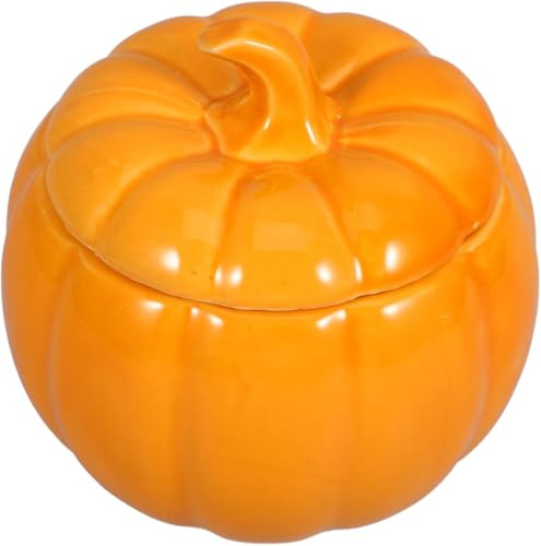 djgkENVQ Candy & Cookie Jar, Pumpkin Tea Can Kitchen Ceramic Canister Sugar Jar Airtight Candy Storage Supply