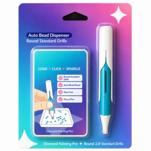 YIttings Automatic Diamond Painting Bead Dispenser, Diamond Art Tools Pen No Wax Needed, Diamond Art Accessories Kit for DIY Crafts for Adults (Blue)