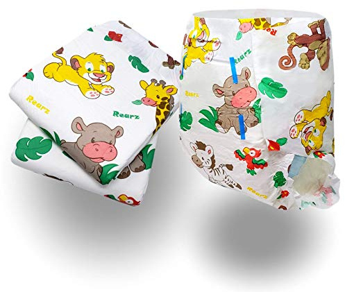 Rearz - MEGA Safari - 11,000ml Adult Printed Diaper (Sample 2 Pack) (Medium, 32'' - 40'')