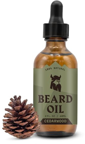Striking Viking Beard Oil for Men - 2 Fl Oz, Pack of 1, Cedarwood Scent - Softening Beard Growth Oil - Itch-Free Facial Hair Taming Serum with Tea Tree - Deep Hydration with Argan & Jojoba