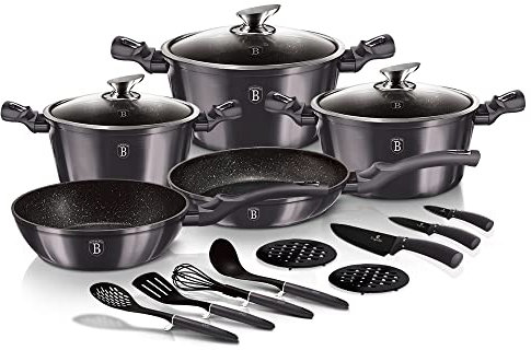 Berlinger Haus - BH/6920 - Küchenbatterie 17 PCs, Metallic Line Carbon Pro Edition