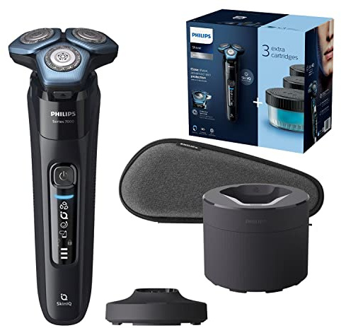 Philips S7783/63 Shaver Series 7000 Dry and Wet Electric Shaver for Men, Silver