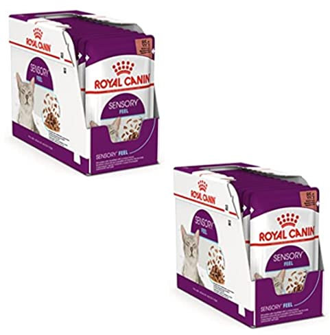 Royal Canin Sensory Feel Jelly | Doppelpack | 2 x 12 x 85 g | Nassfutter für ausgewachsene Katzen | Stückchen in Gelee | Zur Anregung des Mundgefühls | Instinktiv bevorzugt