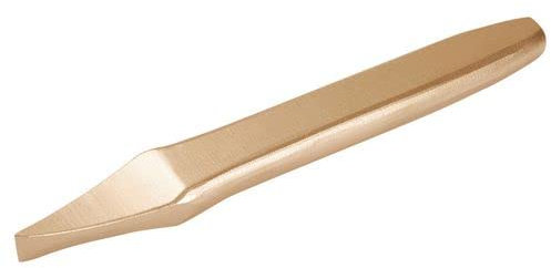 DENIOS - Kreuzmeißel, ovale Form, 200 mm, Spezialbronze, funkenfrei, ATEX