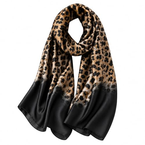 MAIRY Silk Scarfs for Women Ladies Soft Lightweight Satin Floral Long Scaves SL-M03