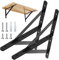 4 Stück Regalhalterungen Schwerlast-Träger 90 Grad Wand-Winkel Regalhalterung Metall Regalträger mit Schrauben Wand Regalträger Eisen Regalwinkel für Winkel Regal (300×190mm)，Schwarz
