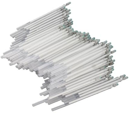 100 Uds. Pluma Blanca de Alta Temperatura que Desaparece, Marcador Borrable por Calor para Costura DIY, Marcador de Tela Blanca, Marcador de Trébol, Marcadores de Costura Fina