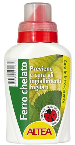 Altea Ferro quelado líquido de hierro quelado para cítricos, previene y cura el amarilleamiento de las hojas, fertilizante para plantas en hojas, botella de 300 ml
