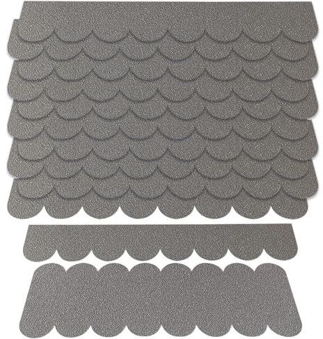 Dachpappe für Vogelhaus Selbstklebend Dachpappe Wasserdicht Mini Dachschindeln für Vogelhaus Nistkasten Hasenstall Insektenhotel (Grau)