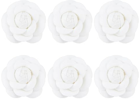 SUPERFINDINGS 6 pz Spilla A Forma di Camelia, 5cm, Spilla A Forma di Fiore in Tessuto, Spilla A Forma di Fiore Vintage, Spilla A Forma di Fiori Artificiali, Spille per Accessori da Abito da Bowler
