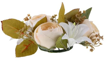 HOOTNEE Candele A Colonna Fiori Artificiali Decorazione Per Tavolo Da Pranzo Centrotavola Per Eventi Nuziali