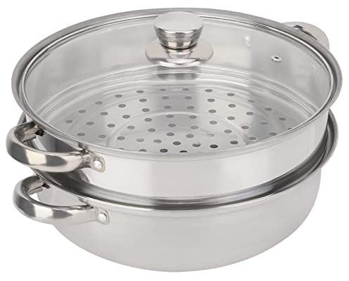 Respicefinem - Olla de vapor de acero inoxidable de 27 cm/11 pulgadas, 2 capas, para baño maría, sopa y albóndigas de verduras