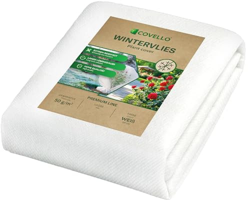 Covello Tela Agro-Textil Invernal, Manta Textil para Jardines 50g/m², protección UV Transpirable, Malla para Plantas 100m x 1,6m = 160m², Manta térmica para Plantas