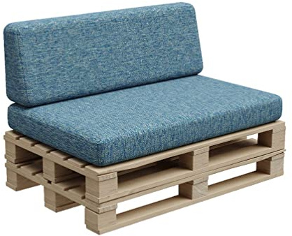 Gutekissen® Palettenkissen, Palletenpolster, Gartenkissen, Palettenauflagen, Sofa, Kissen, Polster, Auflagen Indoor Outdoor PFBG (Set (120x80 + 120x35), Maritim)