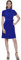 DKNY Damen Short Sleeve Funnel Neck With Belt Dress, Berry Blue, 38 EU