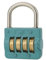 FTH - Cadenas à combinaison, 4 chiffres, 10 000 combinaisons possibles, base de 43mm, bleu turquoise RAL 5018